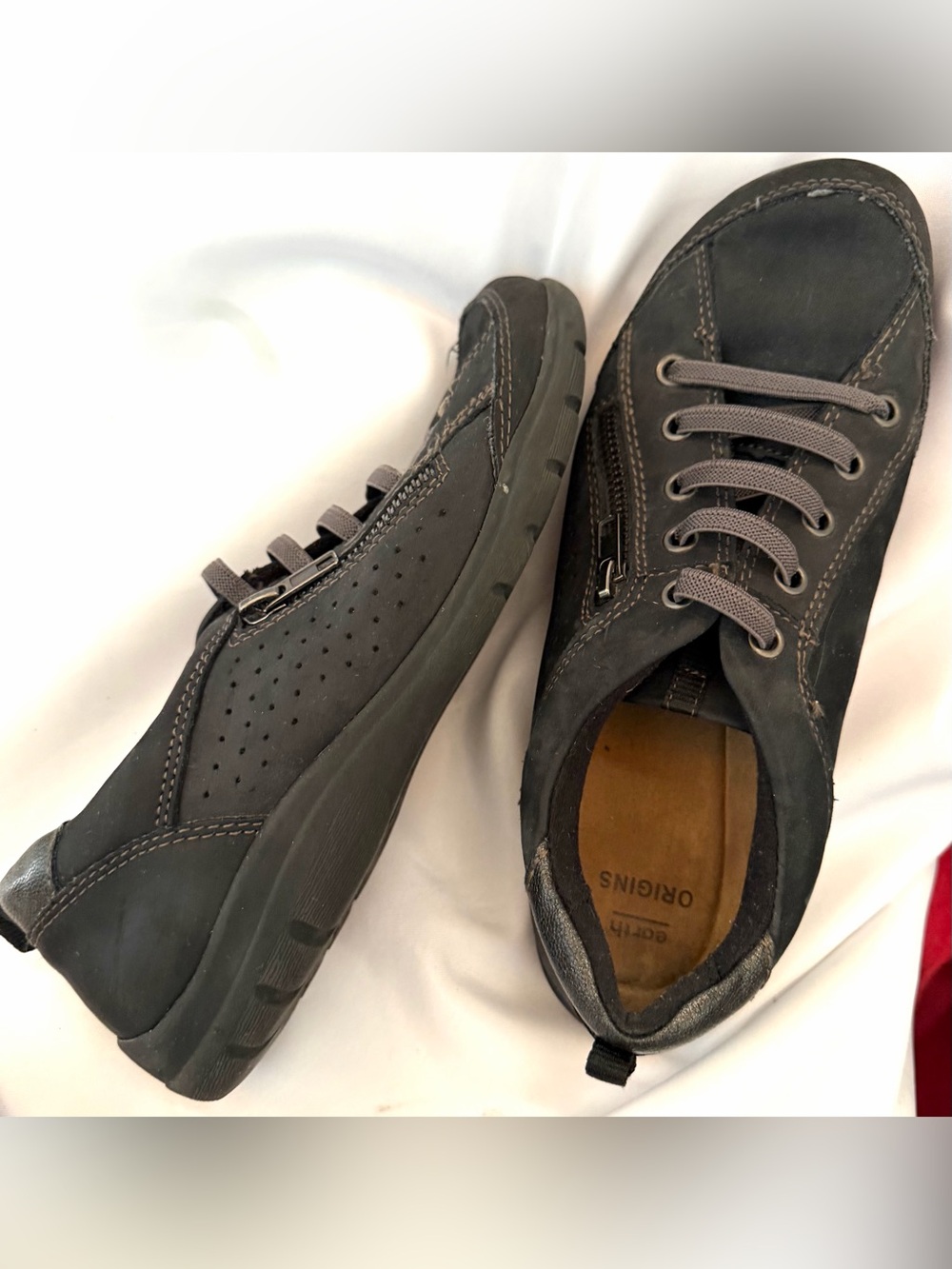 Earth Origins Dark Gray Perforated Lace-Up Sneaker with Side Zipper - Picture 12 of 16